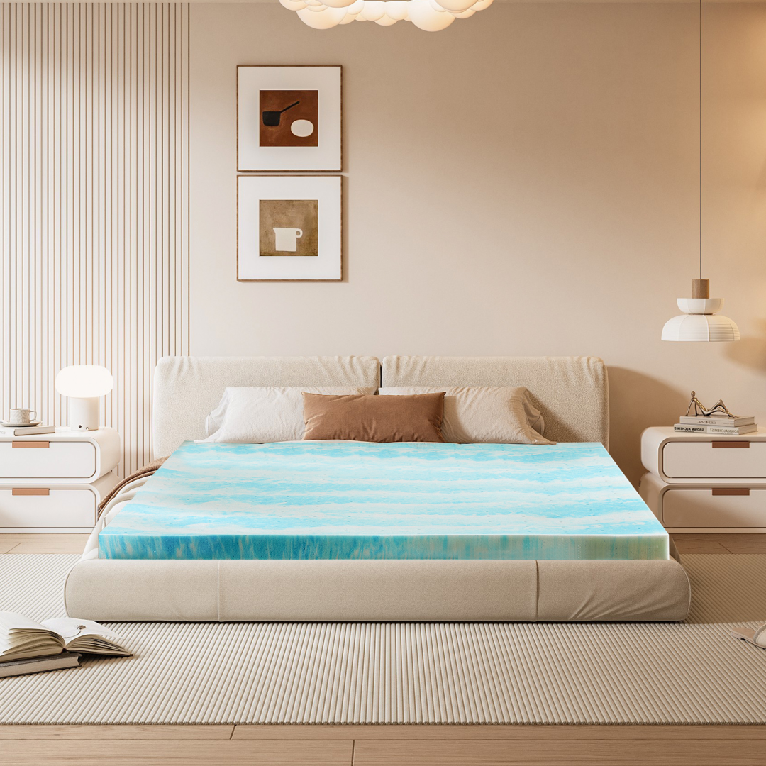 Memory Foam Mattress Topper with Cooling Gel Pressure Relief for Twin Queen and Size Beds - Image 1