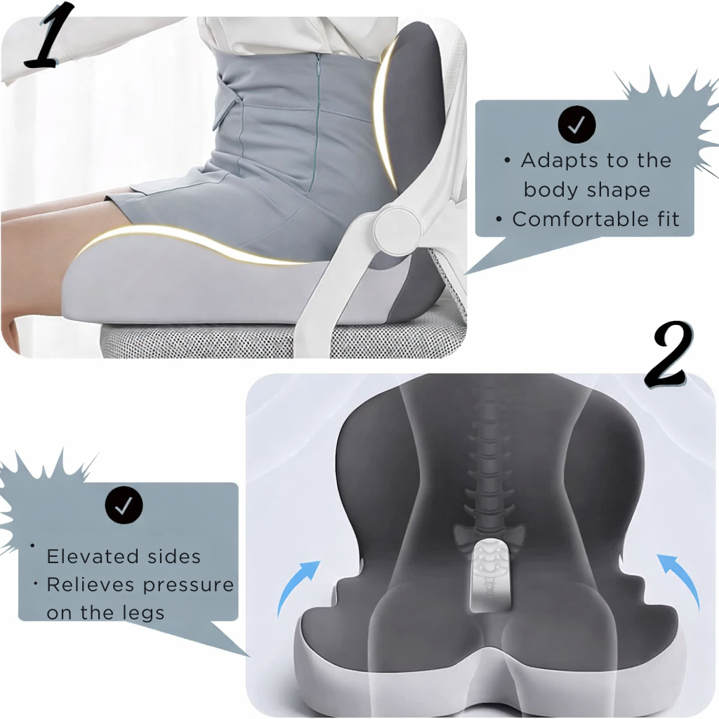 Memory Foam Seat Cushion Office Chair Ergonomic Breathable Non Slip Portable Orthopedic - Image 4