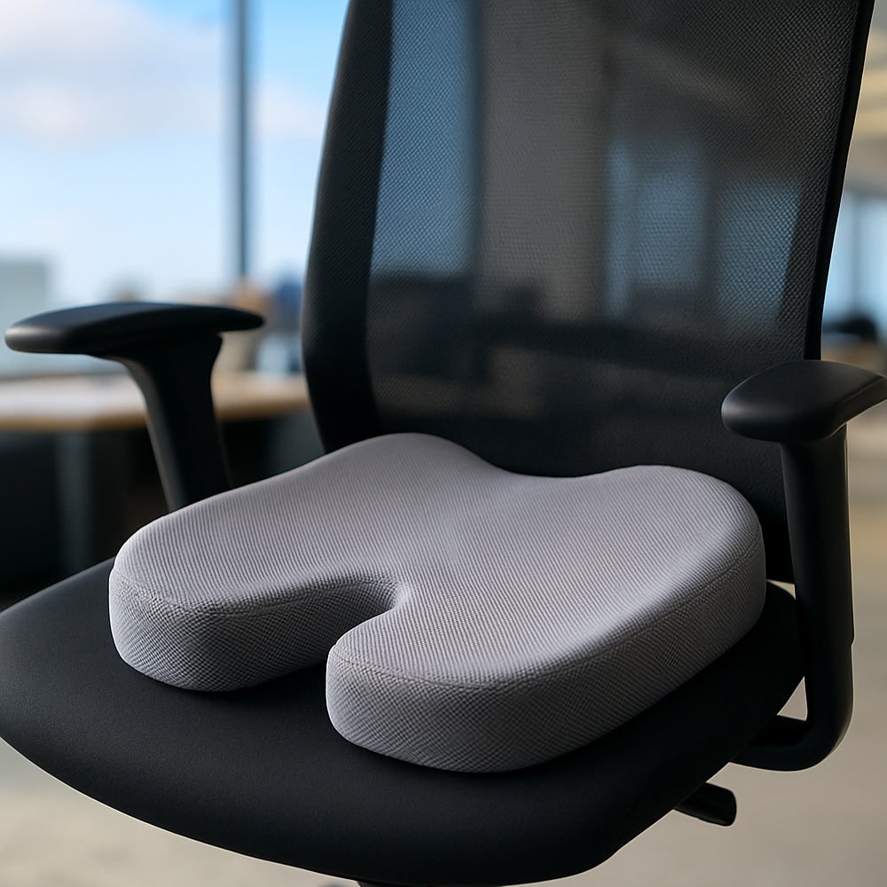 Memory Foam Seat Cushion Office Chair Ergonomic Coccyx Gel Mesh Contoured Orthopedic - Image 2