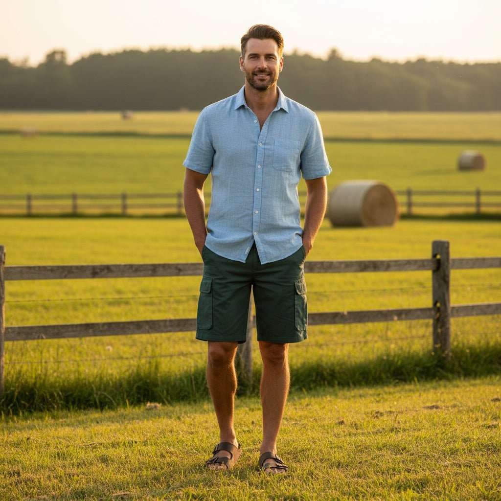 Mens Cargo Shorts Relaxed Fit Pockets Belt Outdoor Casual Lightweight - Image 11