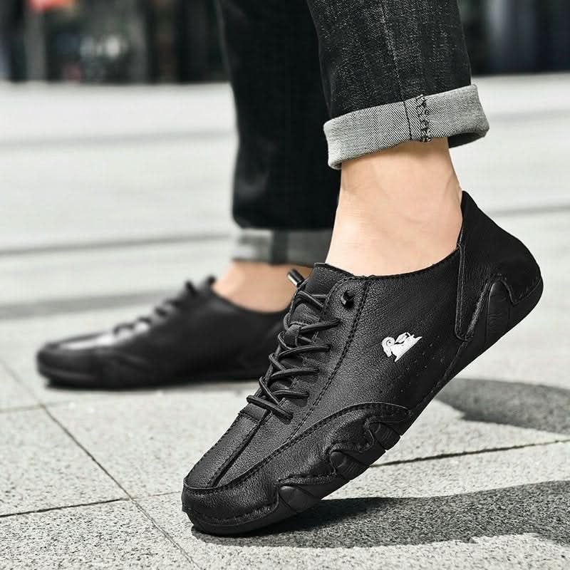 Mens Casual Shoes Barefoot Walking Lace Up Leather Low Top Sneakers Everyday - Image 10