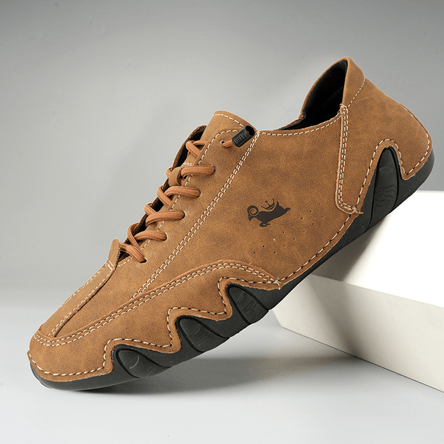 Mens Casual Shoes Barefoot Walking Lace Up Leather Low Top Sneakers Everyday - Image 12