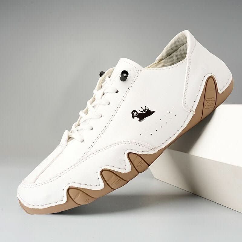Mens Casual Shoes Barefoot Walking Lace Up Leather Low Top Sneakers Everyday - Image 2