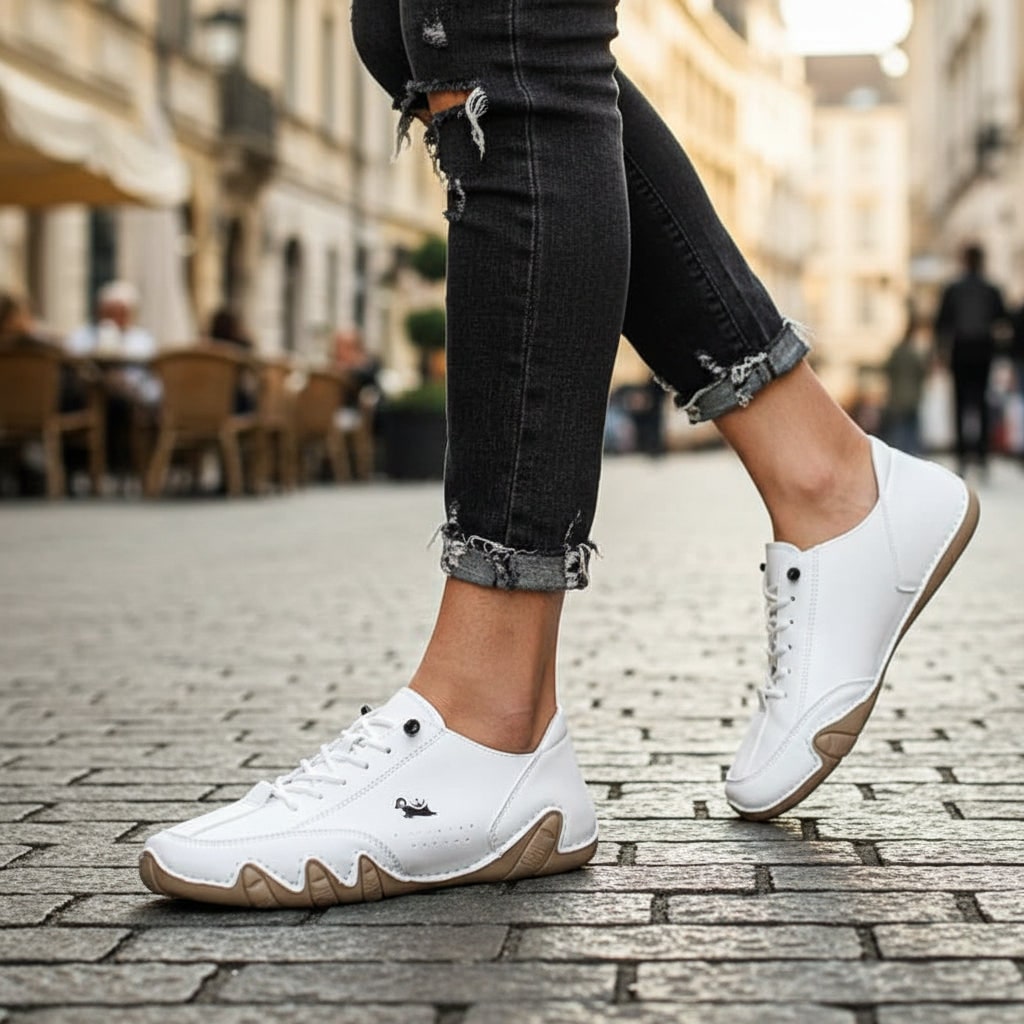 Mens Casual Shoes Barefoot Walking Lace Up Leather Low Top Sneakers Everyday - Image 7