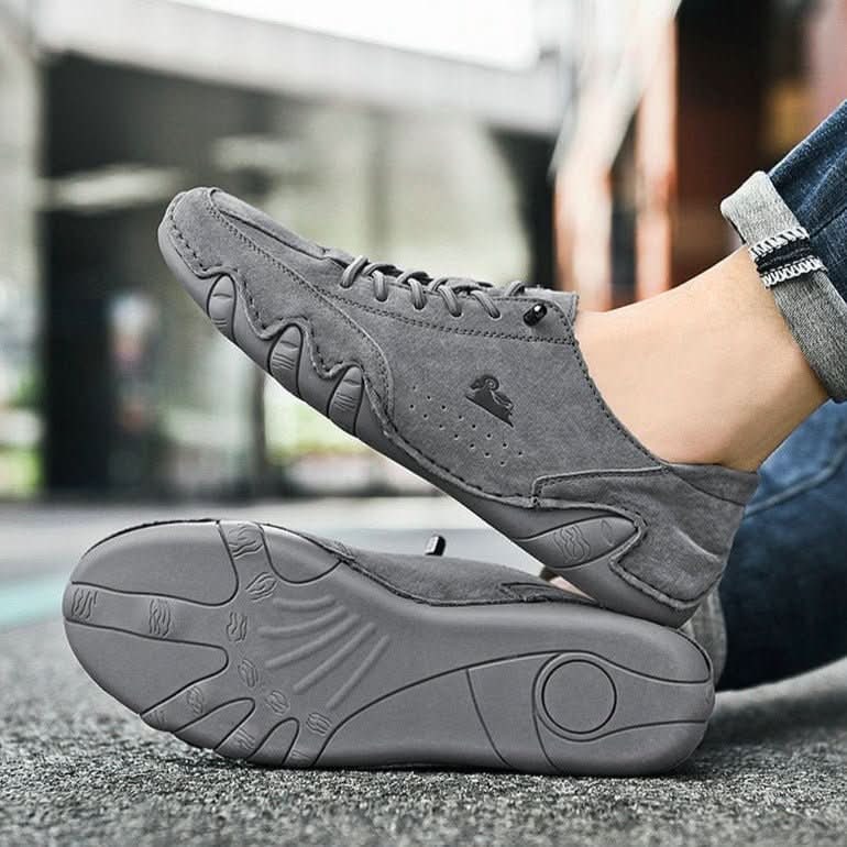 Mens Casual Shoes Barefoot Walking Lace Up Leather Low Top Sneakers Everyday - Image 9