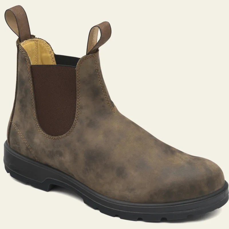 Men's Chelsea Boots with Leather Upper Waterproof Slip-On Design and Dual Pull Tabs - Image 3