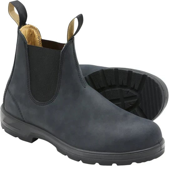 Men's Chelsea Boots with Leather Upper Waterproof Slip-On Design and Dual Pull Tabs - Image 4