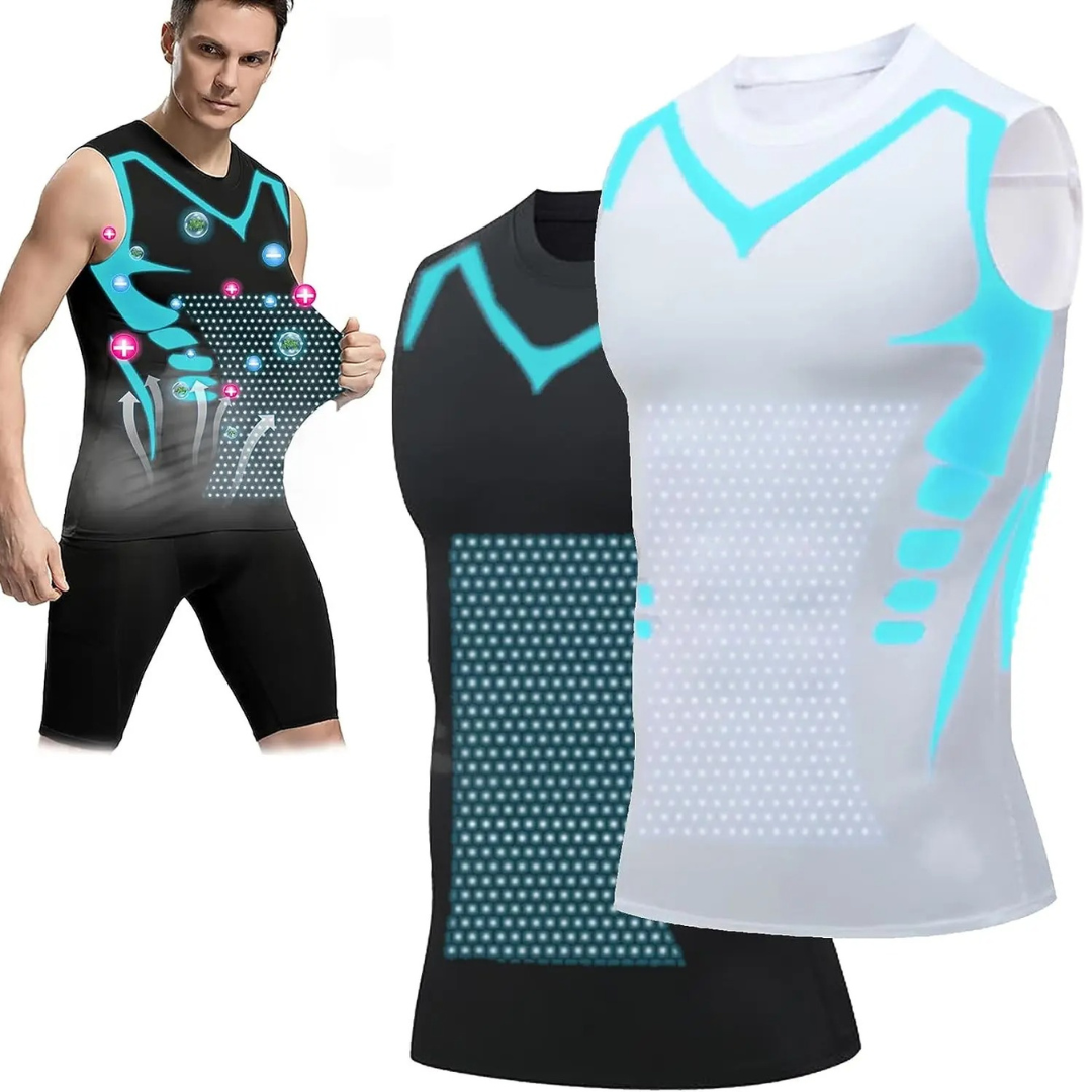 Men's Compression Tank Top Shapewear Vest with Chest Support - Image 1