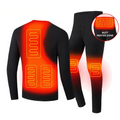 Men's Electric Heated Long Johns Thermal Underwear Set with USB Power and Stretchy Knit Fabric - Image 1