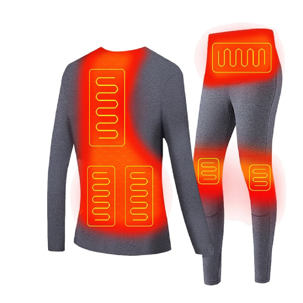 Men's Electric Heated Long Johns Thermal Underwear Set with USB Power and Stretchy Knit Fabric - Image 4