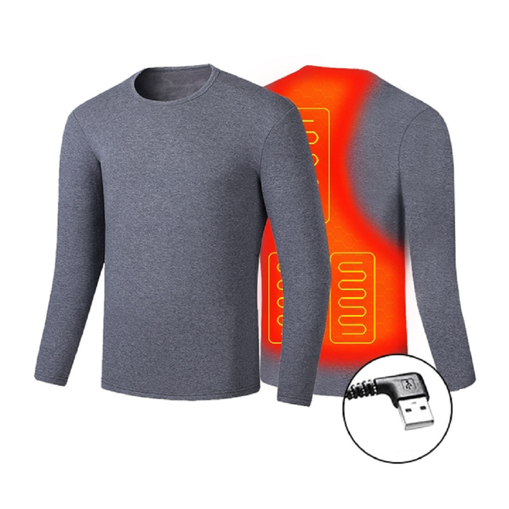 Men's Electric Heated Long Johns Thermal Underwear Set with USB Power and Stretchy Knit Fabric - Image 5