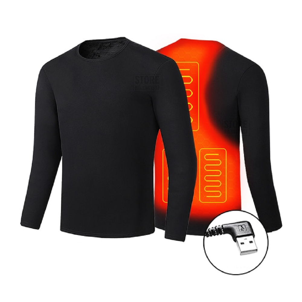 Men's Electric Heated Long Johns Thermal Underwear Set with USB Power and Stretchy Knit Fabric - Image 6