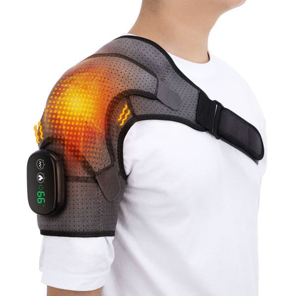 Men's Electric Shoulder Heating Pad with Moist Heat Vibration Massage and Portable Cordless Design - Image 6