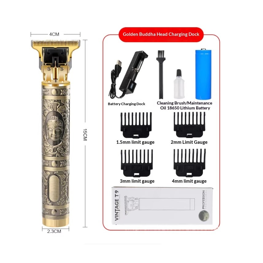 Men's Hair Clippers Cordless Electric Trimmer with Metal Body and Four Guide Combs - Image 3