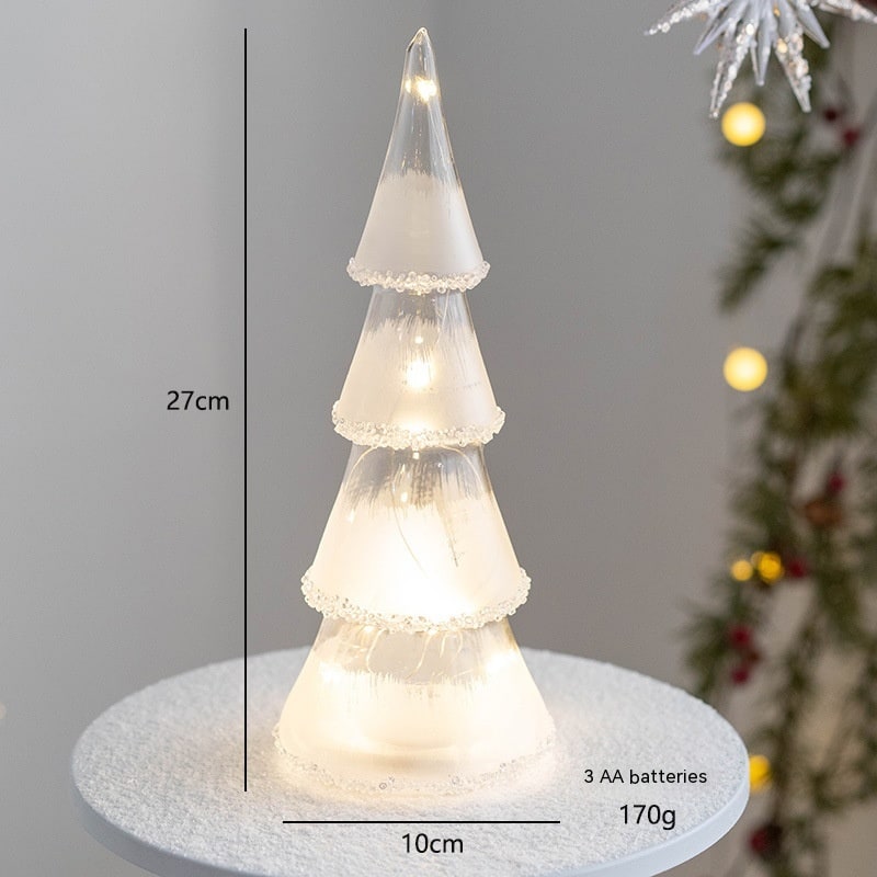 Men's Halloween Glass Pre-Lit LED Christmas Tree Tabletop Decoration with Mercury Finish and Star Topper - Image 12