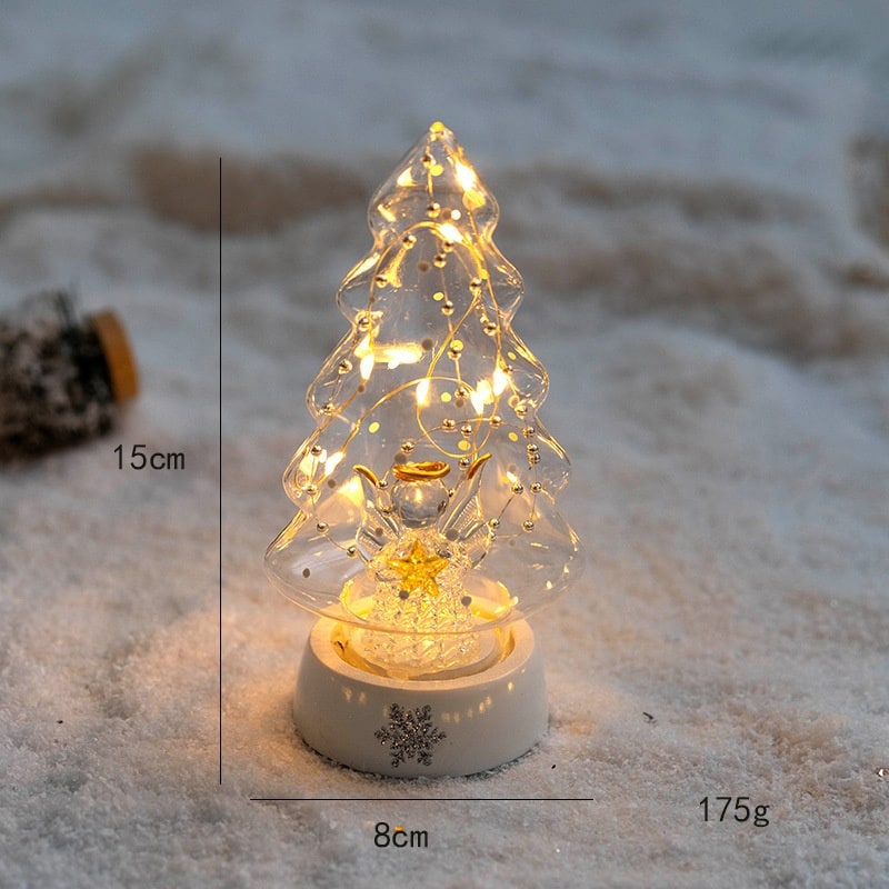 Men's Halloween Glass Pre-Lit LED Christmas Tree Tabletop Decoration with Mercury Finish and Star Topper - Image 14