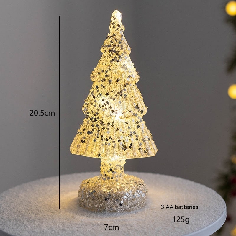 Men's Halloween Glass Pre-Lit LED Christmas Tree Tabletop Decoration with Mercury Finish and Star Topper - Image 15