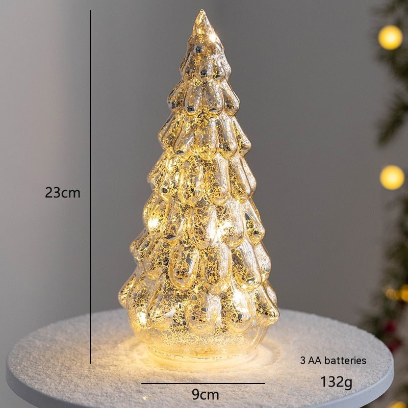 Men's Halloween Glass Pre-Lit LED Christmas Tree Tabletop Decoration with Mercury Finish and Star Topper - Image 18