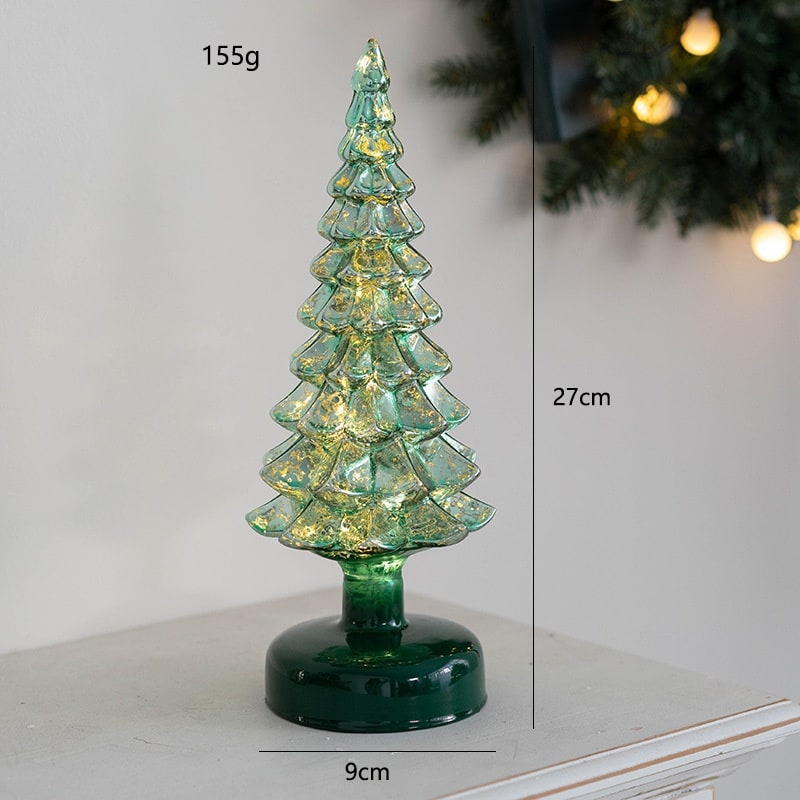 Men's Halloween Glass Pre-Lit LED Christmas Tree Tabletop Decoration with Mercury Finish and Star Topper - Image 19