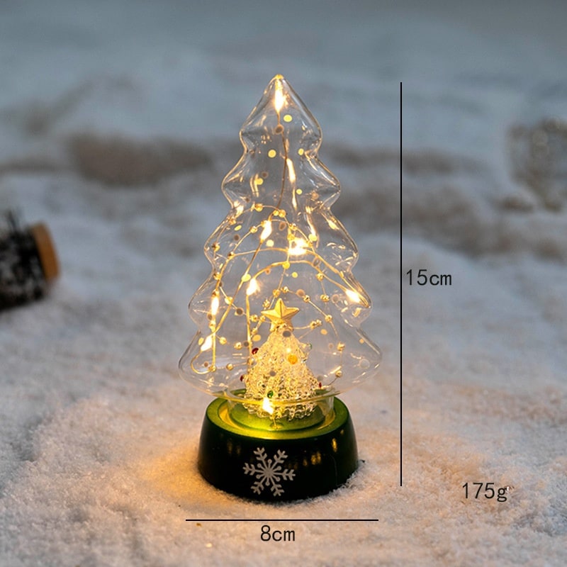 Men's Halloween Glass Pre-Lit LED Christmas Tree Tabletop Decoration with Mercury Finish and Star Topper - Image 2
