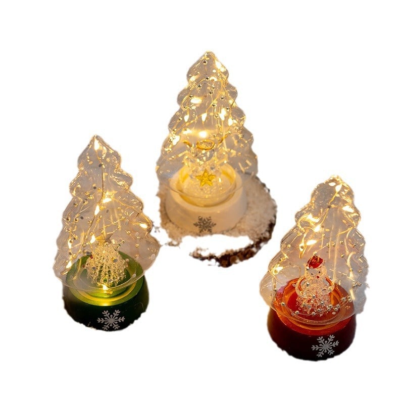 Men's Halloween Glass Pre-Lit LED Christmas Tree Tabletop Decoration with Mercury Finish and Star Topper - Image 20