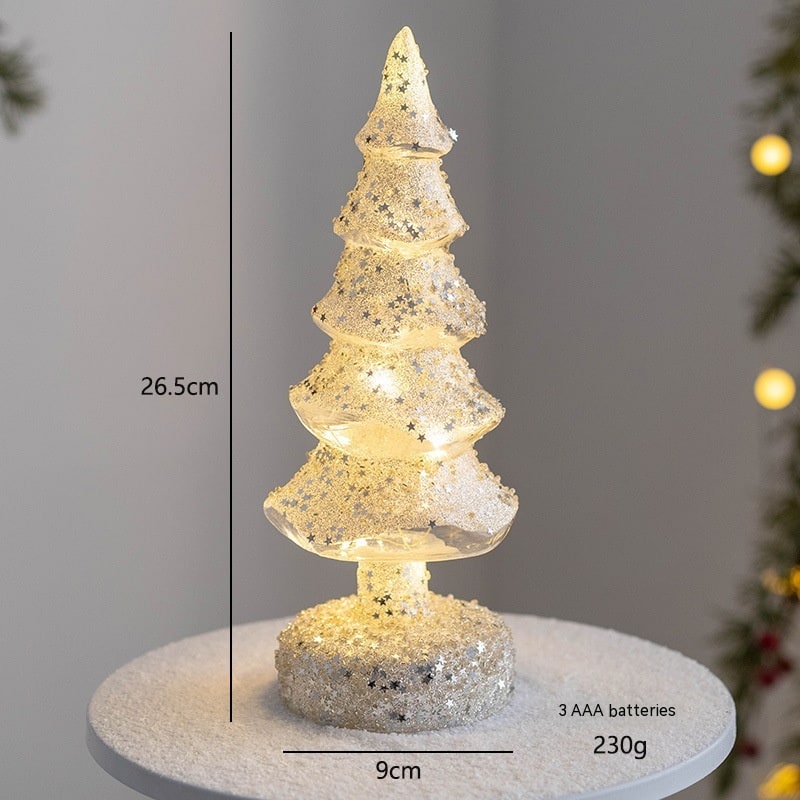 Men's Halloween Glass Pre-Lit LED Christmas Tree Tabletop Decoration with Mercury Finish and Star Topper - Image 22