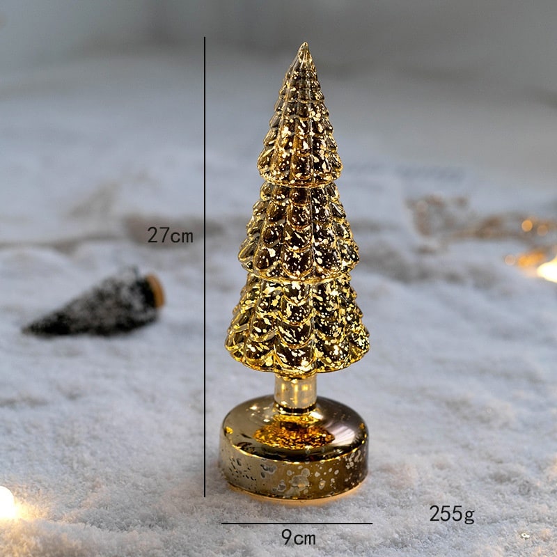 Men's Halloween Glass Pre-Lit LED Christmas Tree Tabletop Decoration with Mercury Finish and Star Topper - Image 8