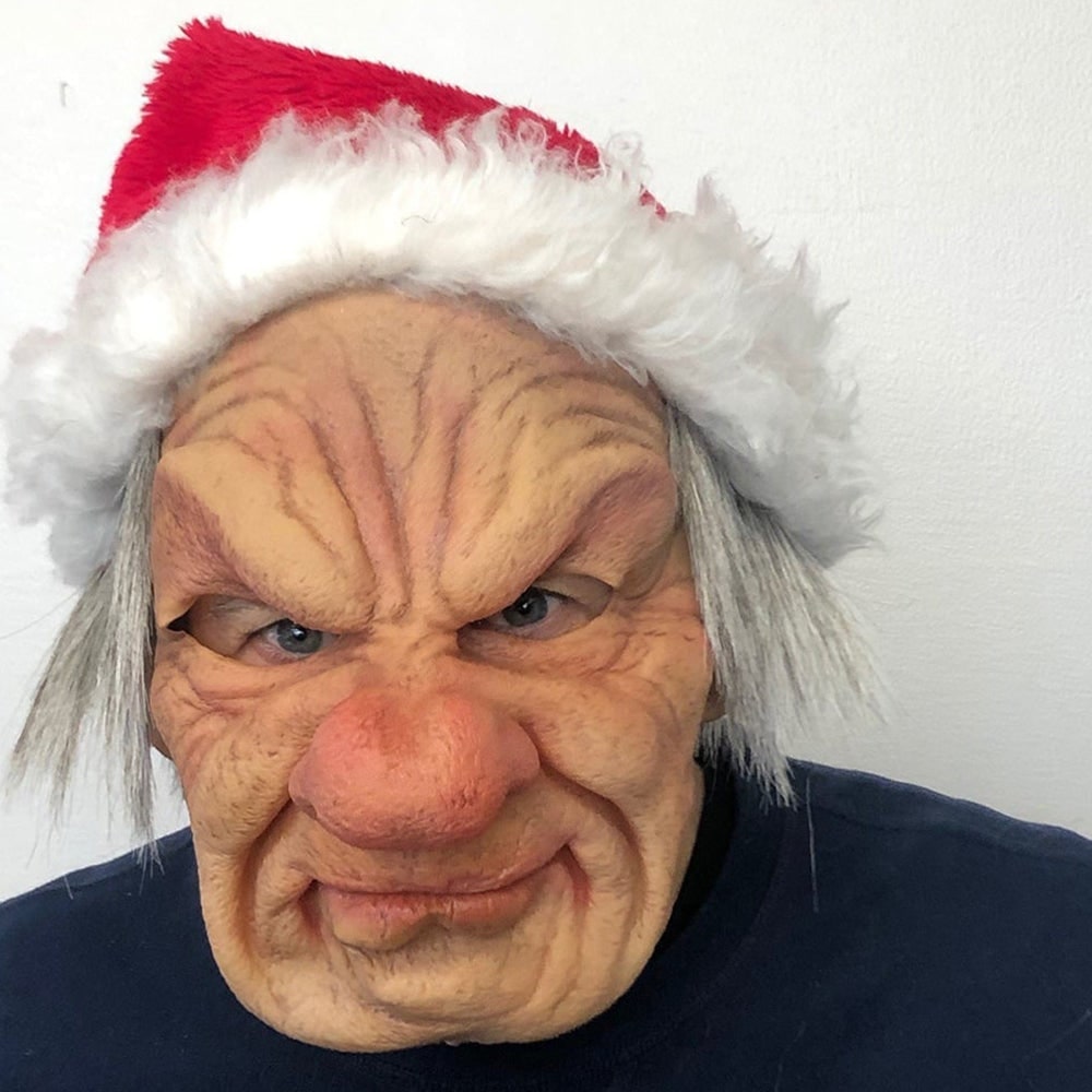Men's Halloween Realistic Silicone Mask Old Man Hyper Face with Handpainted Details and Synthetic Hair - Image 15