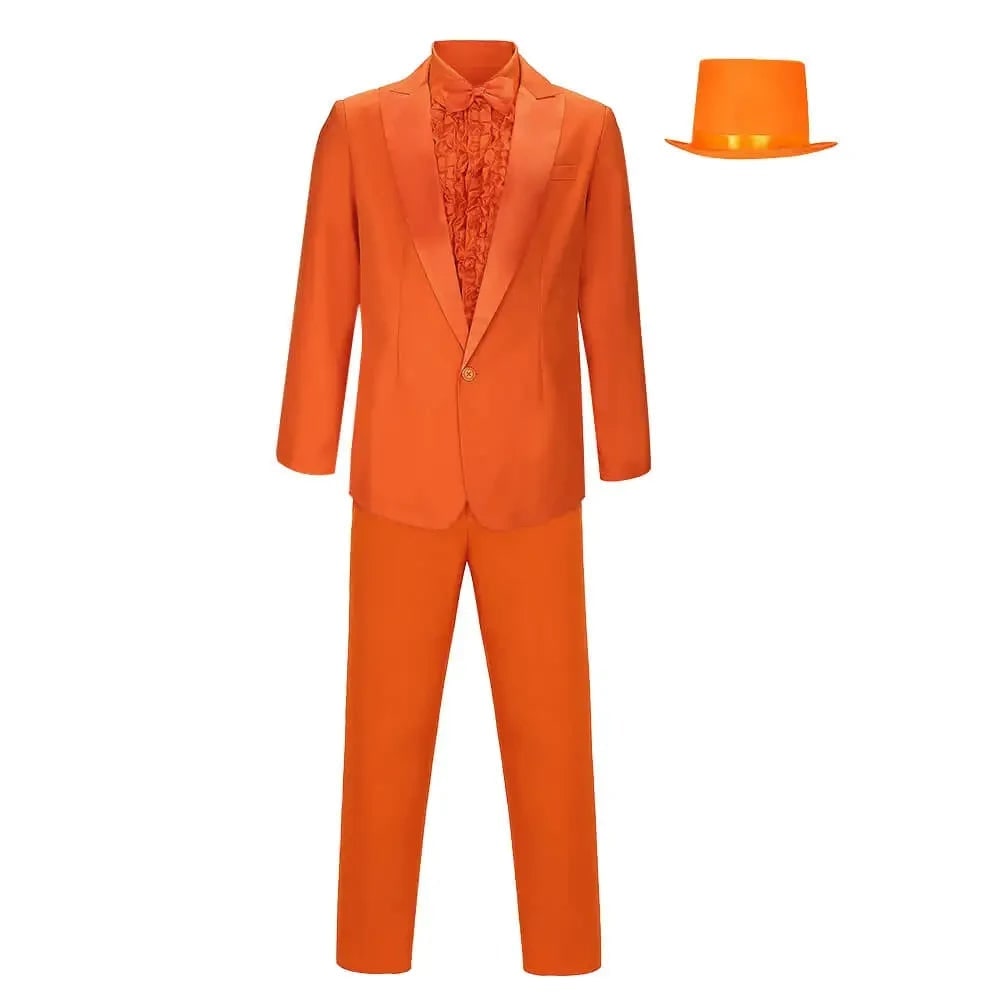 Men's Halloween Tuxedo Costume with Ruffled Shirt Bow Tie and Top Hat Party Outfit - Image 1