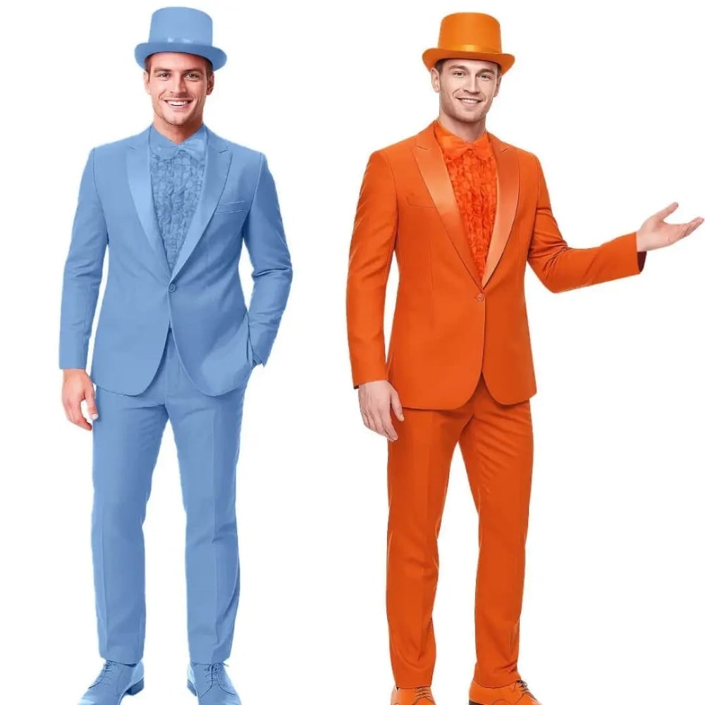 Men's Halloween Tuxedo Costume with Ruffled Shirt Bow Tie and Top Hat Party Outfit - Image 2