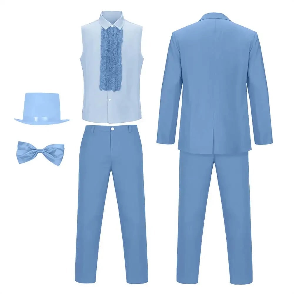 Men's Halloween Tuxedo Costume with Ruffled Shirt Bow Tie and Top Hat Party Outfit - Image 5