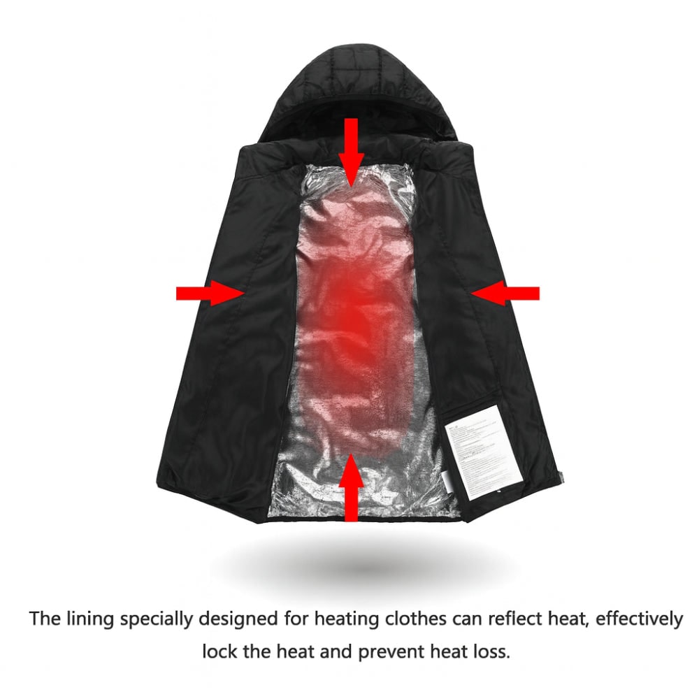 Men's Heated Puffer Jacket with Temperature Control and Quilted Hood for Winter Outdoor Warming - Image 6