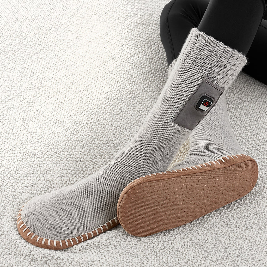 Men's Heated Slipper Socks with Battery Operated Warming and Rechargeable for Foot Warmer Leg - Image 1