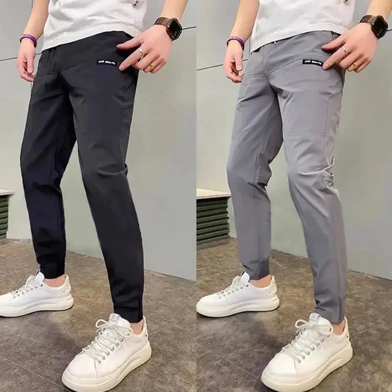 Mens Jogger Pants Slim Fit Stretch Elastic Cuff Pockets - Image 1