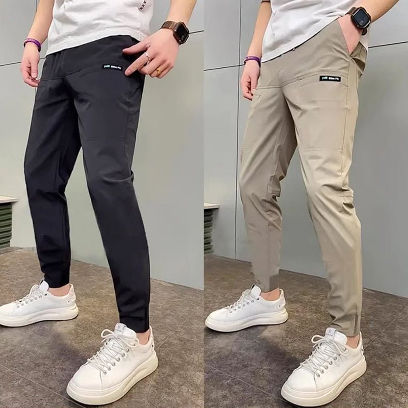 Mens Jogger Pants Slim Fit Stretch Elastic Cuff Pockets - Image 2