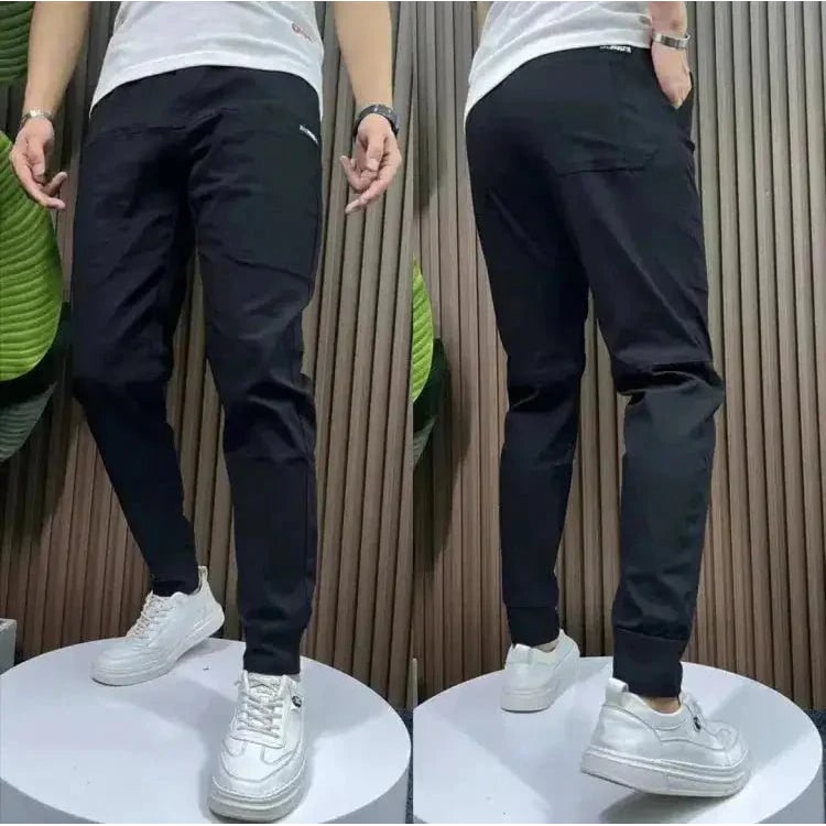 Mens Jogger Pants Slim Fit Stretch Elastic Cuff Pockets - Image 3