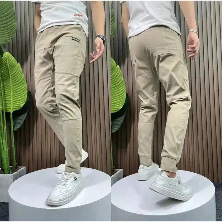 Mens Jogger Pants Slim Fit Stretch Elastic Cuff Pockets - Image 4