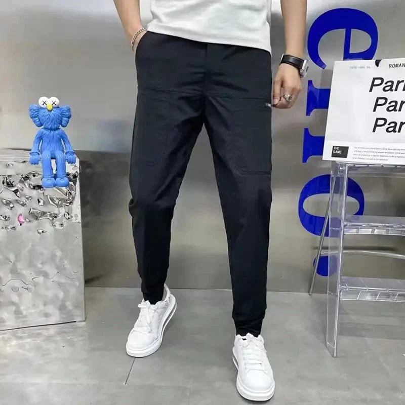 Mens Jogger Pants Slim Fit Stretch Elastic Cuff Pockets - Image 5