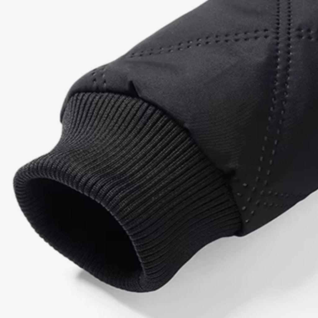 Men's Quilted Jacket with Fleece Lining Diamond Shell and High Stand Collar - Image 10