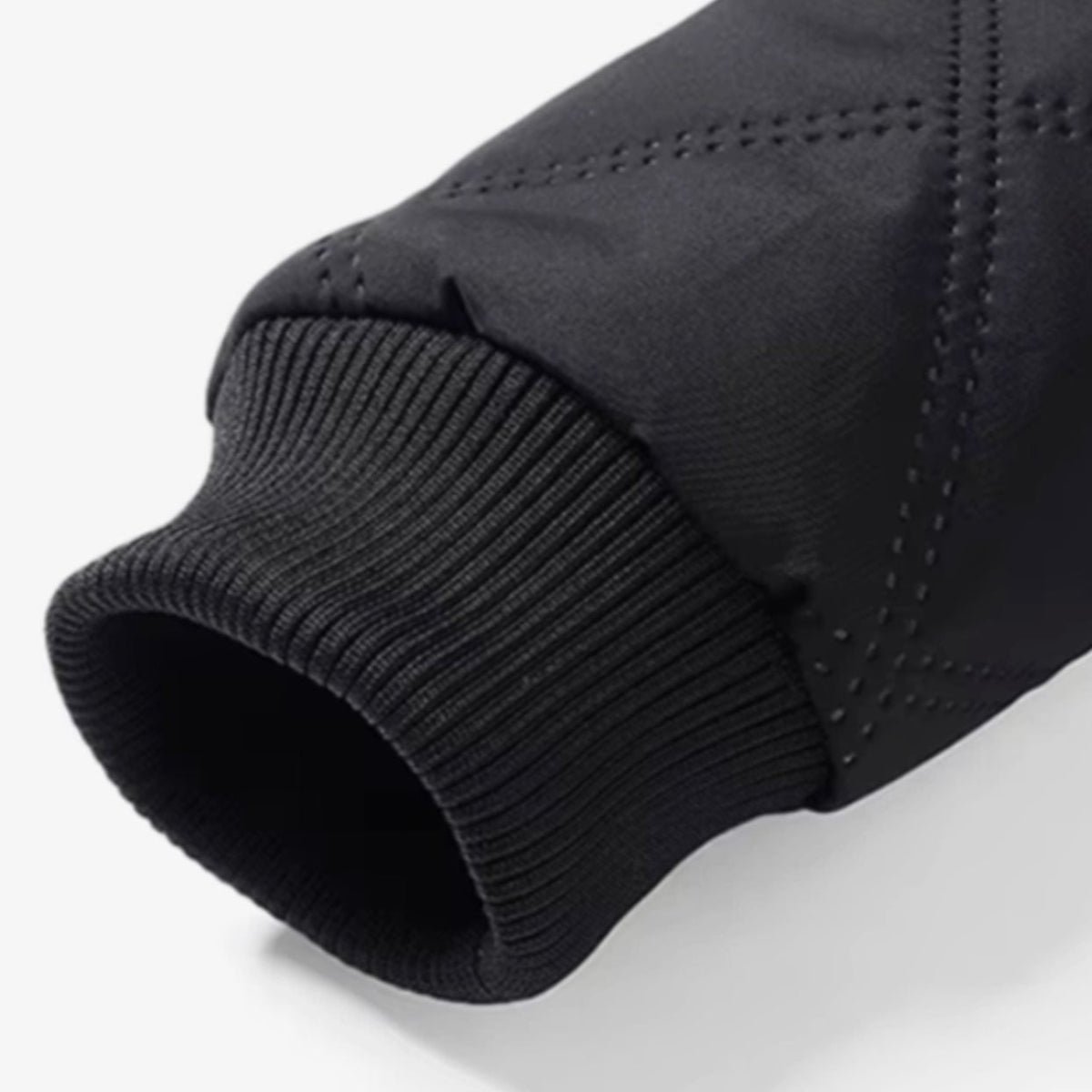 Men's Quilted Jacket with Fleece Lining Diamond Shell and High Stand Collar - Image 10