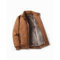 Men's Quilted Jacket with Fleece Lining Diamond Shell and High Stand Collar - Image 2
