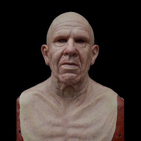 Men's Realistic Old Man Mask with Silicone Chest Bib and Lifelike Facial Details - Image 13