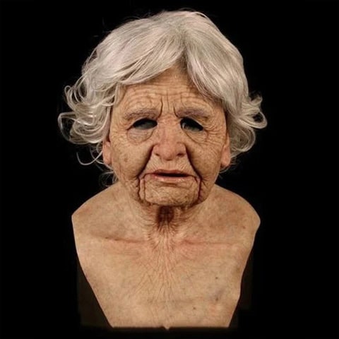Men's Realistic Old Man Mask with Silicone Chest Bib and Lifelike Facial Details - Image 14