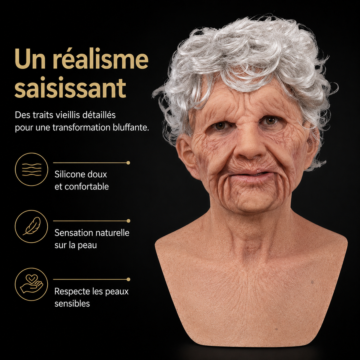 Men's Realistic Old Man Mask with Silicone Chest Bib and Lifelike Facial Details - Image 6