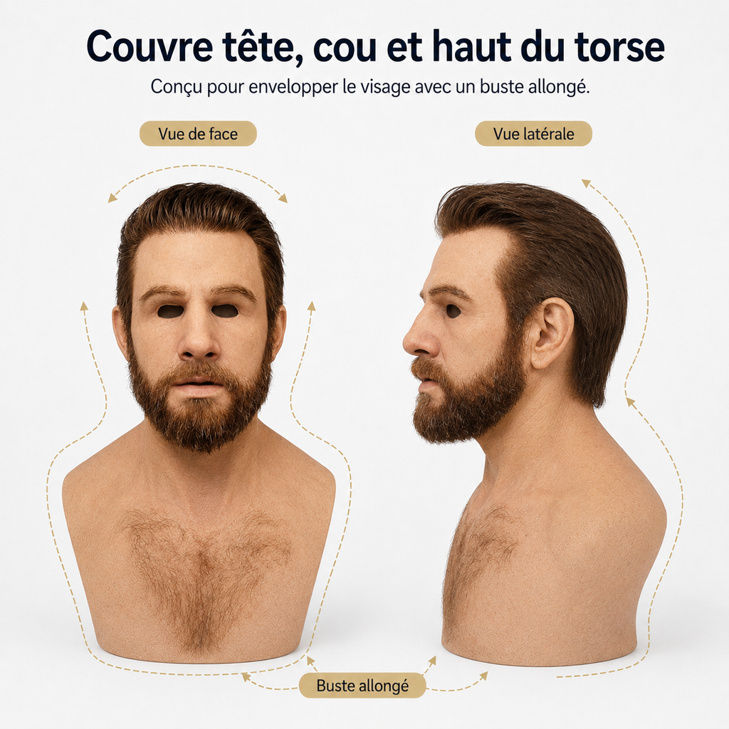 Men's Realistic Old Man Mask with Silicone Chest Bib and Lifelike Facial Details - Image 7