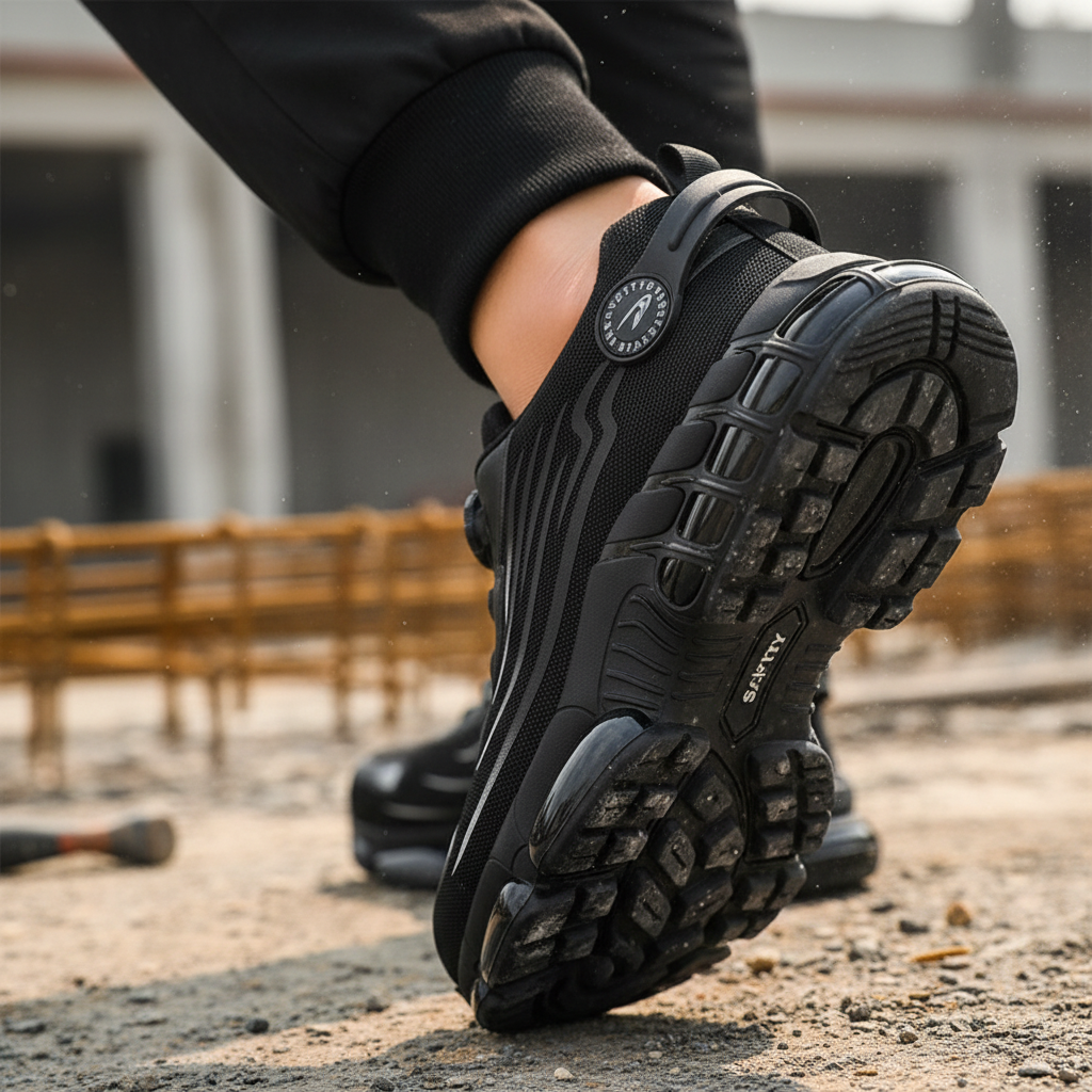 Men's Steel Toe Shoes with Rotary Dial Lacing and Cushioned Sneaker Sole for Work - Image 8