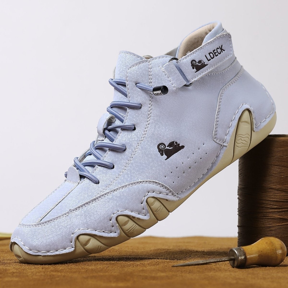 Mens Waterproof Casual Leather Boots Lace Up High Top Ankle Strap Shoes - Image 7