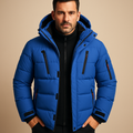 Men's Winter Jacket Hooded Puffer with Zippered Pockets and Storm Cuffs - Image 1