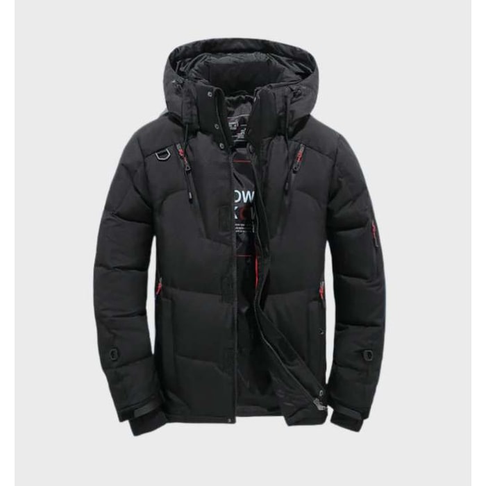 Men's Winter Jackets Hooded Puffer with Quilted Insulation and Multiple Pockets - Image 1