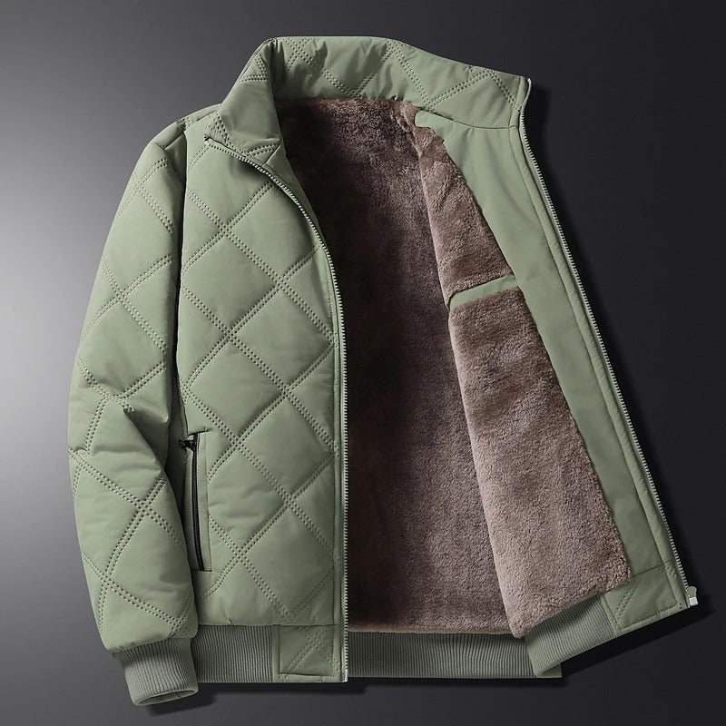 Men's Winter Jackets with Diamond Quilted Exterior and Fleece Lining - Image 11
